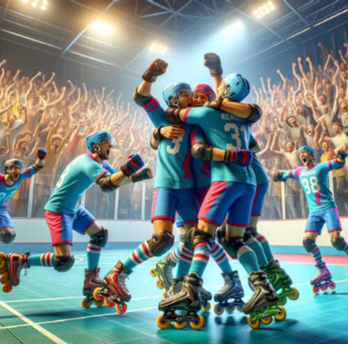 Rollhockey Torjubel